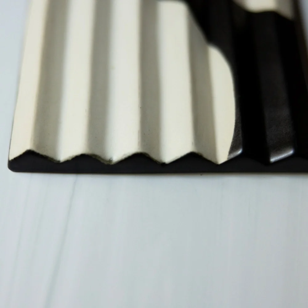 Crate and Barrel Cachuma tray made in Vietnam earthenware ceramic black white